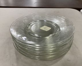 8 Etched Glass Salad Plates