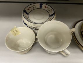 Adams Lancaster Ironstone Plates, Saucers, and Cups
