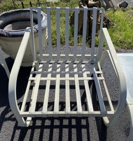 Pair of Painted Wrought Iron Outdoor Arm Chairs