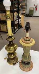 Brass Urn Lamp and Resin Lamp