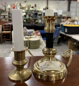 Two small candlestick lamps