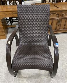 Metal Rattan Patio Rocker