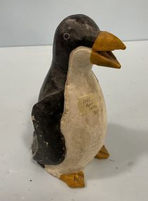 Wood Carved Penguin Sculpture