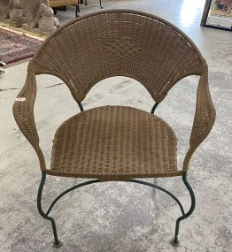 Resin Rattan Metal Arm Chair