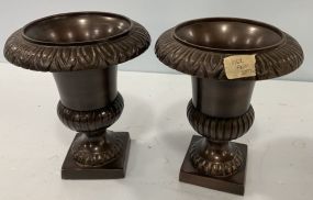 Pair of Metal Planter Urns