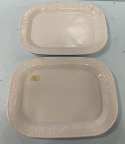 Two Corning Ware Glass Serving Trays