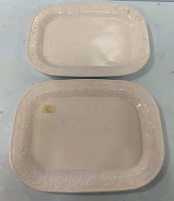 Two Corning Ware Glass Serving Trays