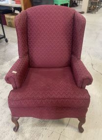 Queen Anne Red Upholstered Arm Chair