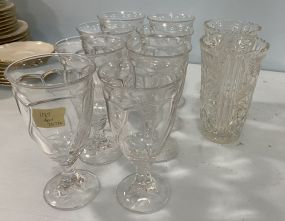 8 Noritake Swirl Footed Glasses