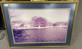 Framed Matted Lake Photograph