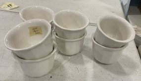 8 White Ceramic Dessert Bowls