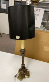 Brass Candle Stick Style Table Lamp