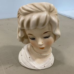 National Potteries Porcelain Lady Head Vase