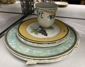 Group of Porcelain Plates and Cup