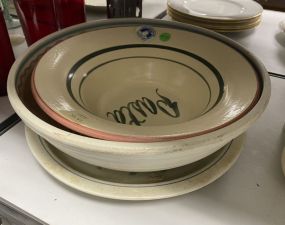 Stoneware Serving Bowls and Plate