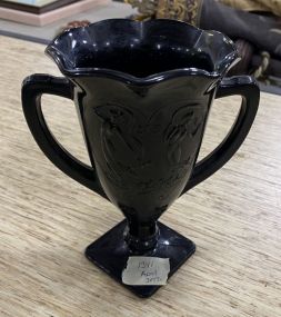 Black Onyx Style Glass Urn