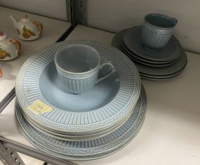 Mikasa stone Manor Dresden Blue Dinner Plates, Bowls, saucers, and Cups