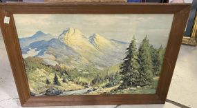 Framed Print on Poster of Mountains,
