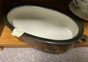 Signed Hosking Stoneware Serving Bowl