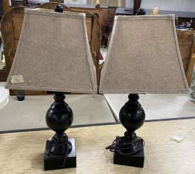 Pair of Metal Candle Stick Lamps