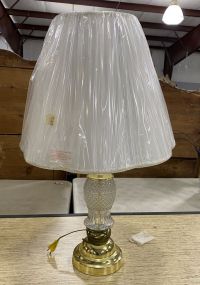 Glass and Brass Candle Stick Lamp