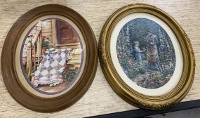 Two Oval Framed Prints
