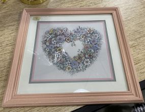 Framed Print of Heart Wreath