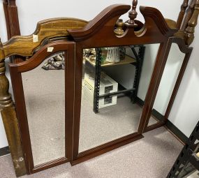 Late 20th Century Cherry Tri Dresser Mirror