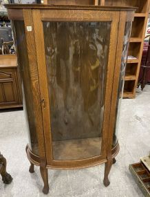 Oak Curved Glass China Cabinet