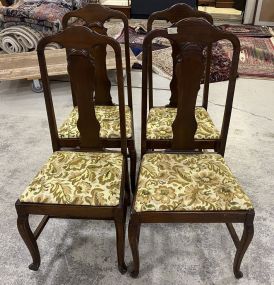 Four French Style Mahogany Side Dining Chairs