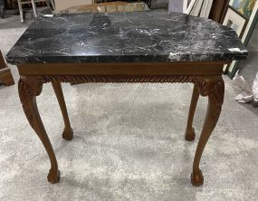 Reproduction Ball-n-Claw Faux Marble Console Table