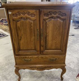 Two Door Oak Media Cabinet