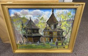 Signed Painting of Church