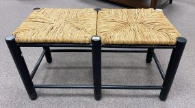 Modern Black Wood Base Bench