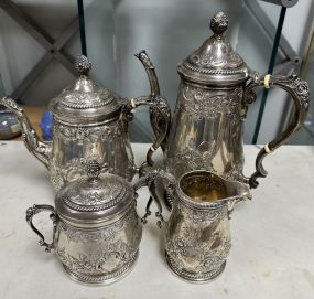 Reed & Barton Georgian Hand Chased Sterling Tea Set