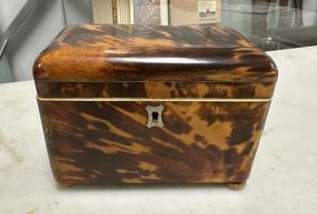 19th Century English Regency Tortoise Shell Tea Caddy