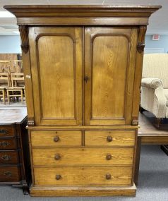 19th Century Traditional Linen Press Cabinet