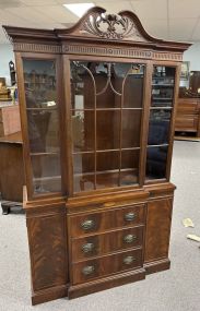 Antique Reproduction Mahogany China Cabinet