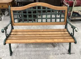 Berkeley Imperial Collection Oak Metal and Wood Bench
