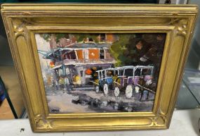 Joel Knapp Painting of Busy Street