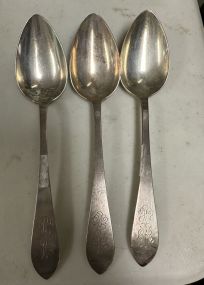 3 chas N. Hancher Sterling Serving Spoons