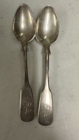 2 Monogrammed Sterling Spoons