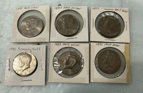 1995-P, 1993-D, 1977, 1981, 1998-D, and 1995-D Kennedy Half Dollar