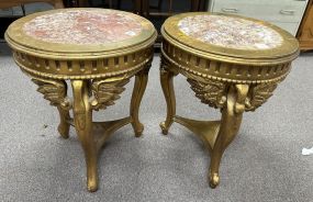 Pair of Gold Gilt French Style Lamp Tables
