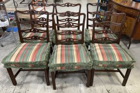 Six Chippendale Style Dining Side Chairs