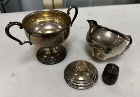 Weighted Sterling Creamer and Sugar and Shaker