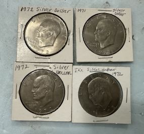 1972, 1972, 1972, and 1971 Eisenhower Dollars