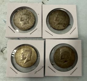 Four 1967 Kennedy Half Dollars