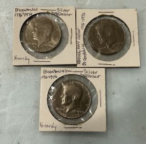 Three 1776-1976 Bicentennial Kennedy Half Dollars