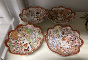Four Japanese Famillie Rose Medallion Porcelain Bowl